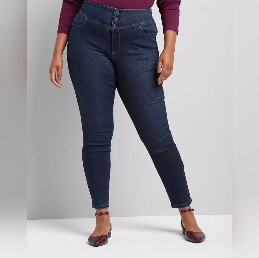 Lane Bryant Jegging High Rise Skinny Jeans NWT Size 22 Raw hem